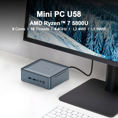 GXMO U58 Windows 11 AMD Ryzen 7-5825U 8 Core Processor Mini Computer, Without RAM & SSD, 16GB+512GB