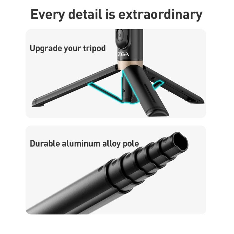 ZGA S02 Bluetooth Remote Control Hidden Tripod Selfie Stick, S02