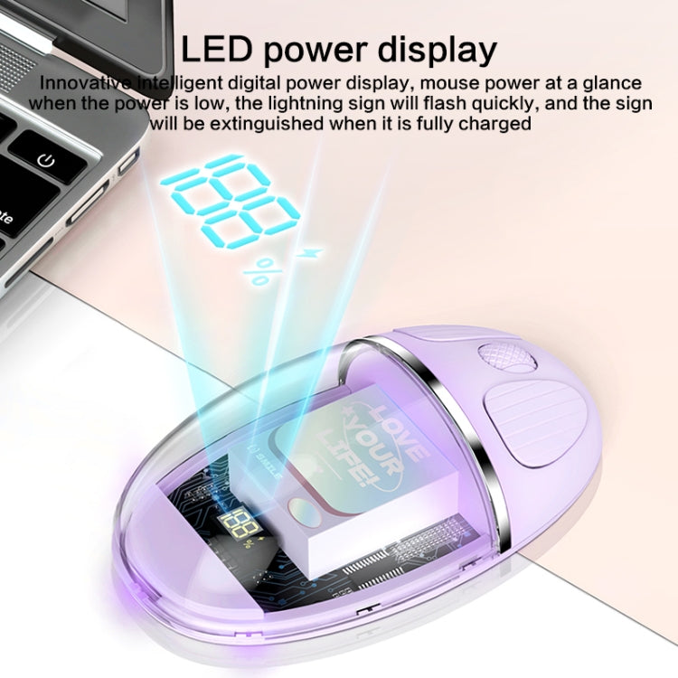 ZGA Colorful Transparent Dual Mode Wireless 2.4G + Bluetooth 5.0 Mouse