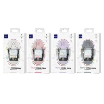 ZGA Colorful Transparent Dual Mode Wireless 2.4G + Bluetooth 5.0 Mouse