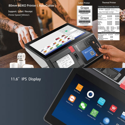 SGT-116 11.6 inch Capacitive Touch POS Terminal Cash Register, Intel Celeron J4125 Win10 Pro, 4GB+128GB