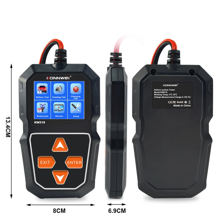 KONNWEI KW218 2.4 inch Color Screen Car Battery Tester, KW218