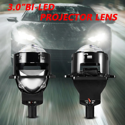 T01 1 Pair 3 inch Car Bifocal LED Lens Headlight, Left Driving, T01