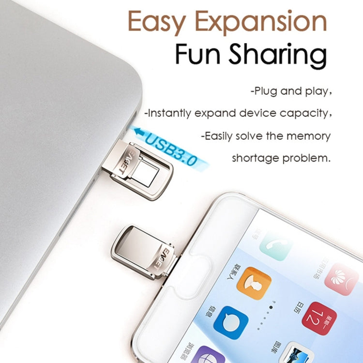 USB 3.1 + USB-C Interface Metal Twister Flash U Disk, Standard, 128G