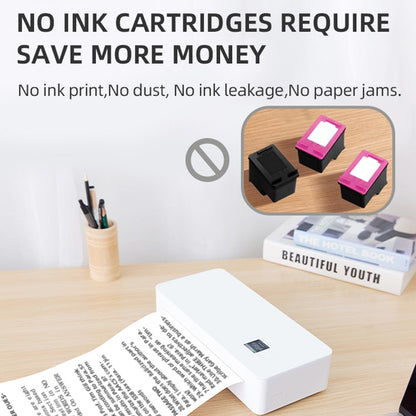 A4LE Portable Bluetooth HD Thermal Printer for Home Office Study, US Plug, EU Plug, UK Plug, AU Plug
