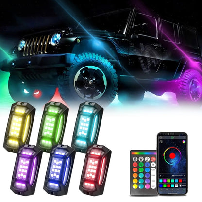 G6 RGB Colorful Car Chassis Light LED Music Atmosphere Light With 24-Button Remote Control, 8 in 1, 6 in 1, 4 in 1