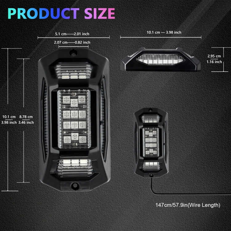 G6 RGB Colorful Car Chassis Light LED Music Atmosphere Light With 24-Button Remote Control, 8 in 1, 6 in 1, 4 in 1