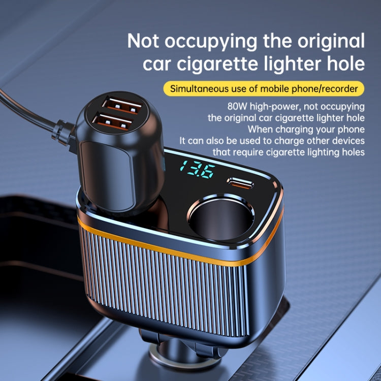 C27 6 in 1 PD45W Type-Cx2+USBx2 Car Cigarette Lighter Fast Charging Charger, C27