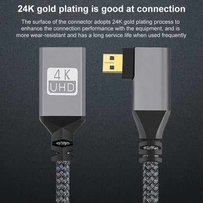 Micro HDMI Male Elbow to HDMI Female 4K UHD 18Gbps Connection Cable, 20cm