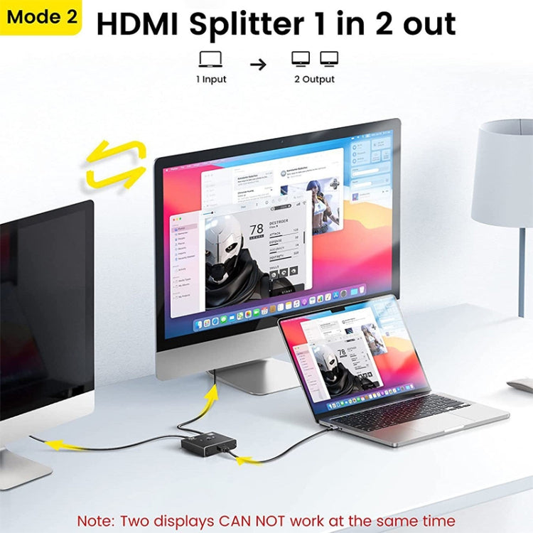 OZ 4K 60Hz 2 in 1 Out Two Ways HDMI Switcher, 4K 60Hz