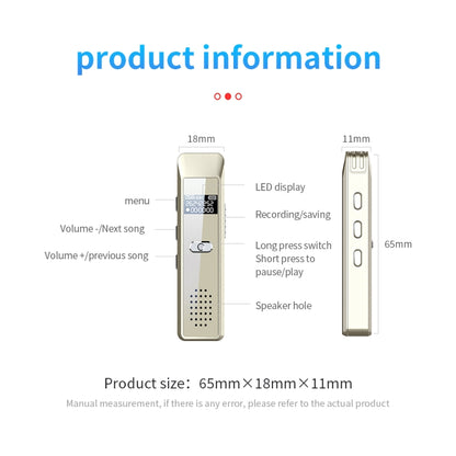 JNN Q7 Mini Portable Voice Recorder with OLED Screen, 4GB, 8GB, 16GB, 32GB