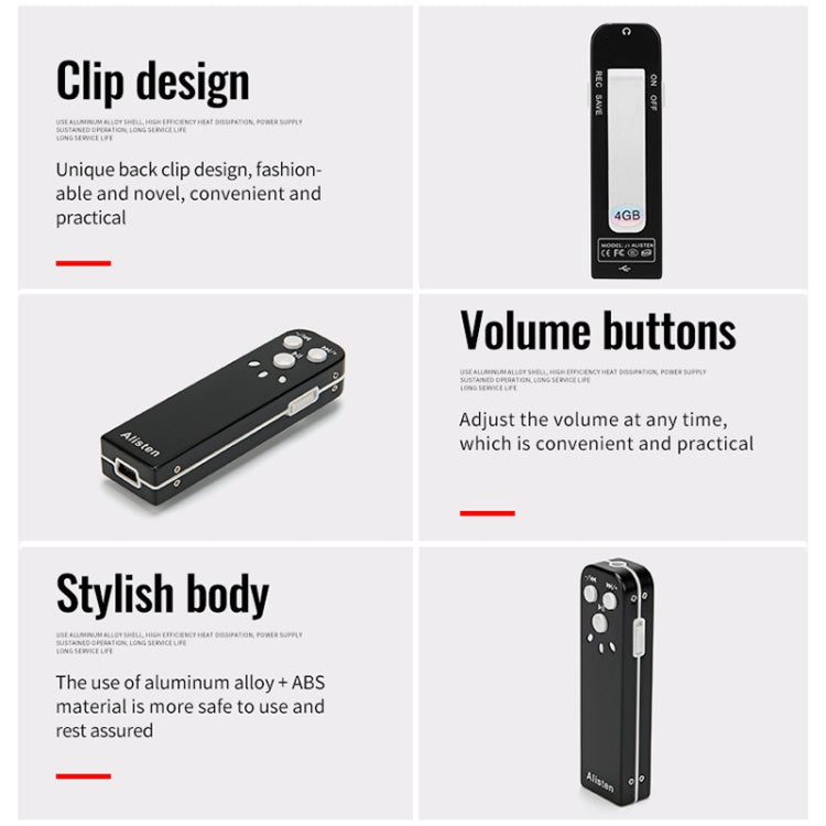 JNN J1 Mini Smart HD Noise Cancelling Voice Recorder, 4GB, 8GB, 16GB, 32GB