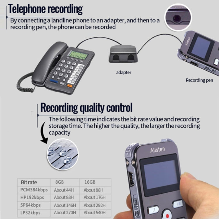JNN X26 Mini Portable Voice Recorder with OLED Screen, 8GB, 16GB