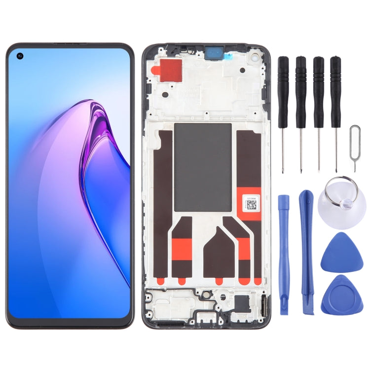 Original AMOLED LCD Screen Digitizer Full Assembly with Frame, For OPPO A78 4G CPH2565, For OPPO Reno8 Z 5G, For OPPO Reno8 4G, For OPPO Reno8 Lite 5G, For OPPO Reno8 5G, For OPPO F21 Pro 5G, For OPPO F21 Pro, For OPPO Reno7 Lite, For OPPO Reno7 4G