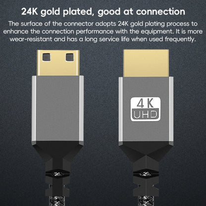 HDTV to Mini HDTV 4K UHD Video Transmission Braided Cable, 0.3m, 1m, 1.5m, 2m, 3m, 5m