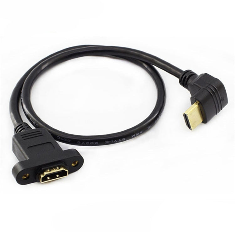 HDTV Male to Female Extension Cable with Ear Screw Holes, Length: 0.5m, Positive Elbow, Reverse Elbow, Left Elbow, Right Elbow