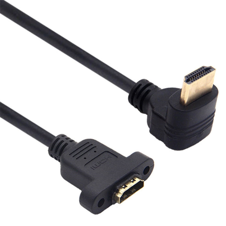 HDTV Male to Female Extension Cable with Ear Screw Holes, Length: 0.5m, Positive Elbow, Reverse Elbow, Left Elbow, Right Elbow