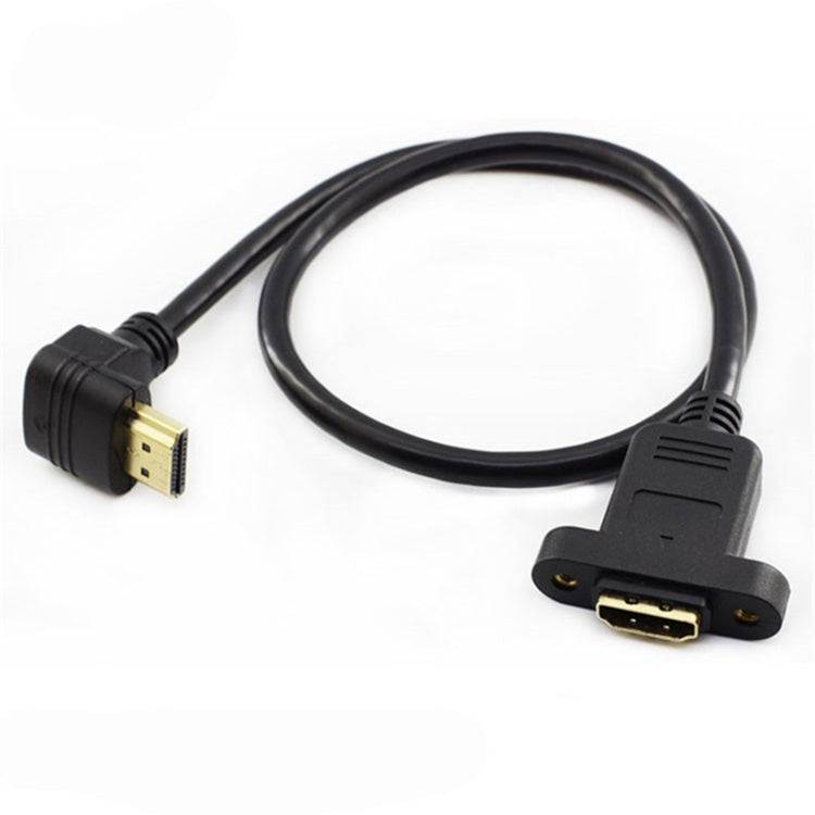 HDTV Male to Female Extension Cable with Ear Screw Holes, Length: 0.5m, Positive Elbow, Reverse Elbow, Left Elbow, Right Elbow
