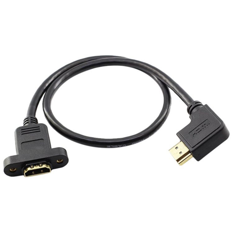 HDTV Male to Female Extension Cable with Ear Screw Holes, Length: 0.5m, Positive Elbow, Reverse Elbow, Left Elbow, Right Elbow