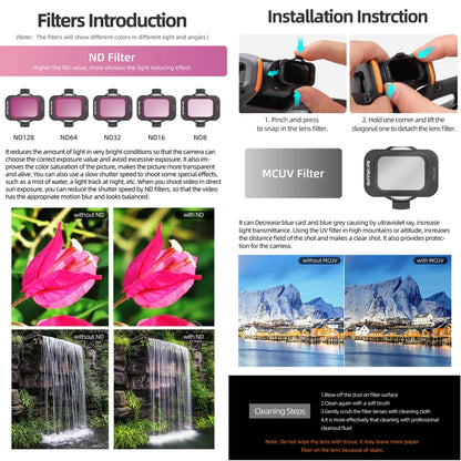 For DJI Avata 2 Sunnylife Camera Lens Filter, MCUV, ND8, ND16, ND32, ND64, ND128, 4 in 1 ND8/16/32/64, 5 in 1 ND8/16/32/64/128, 4 in 1 MCUV ND8/16/32, 6 in 1 MCUV ND8/16/32/64/128