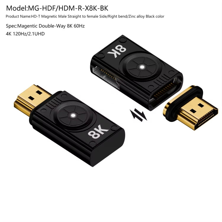 8K 60Hz HDTV to HDTV Side Bend Magnetic Converter
