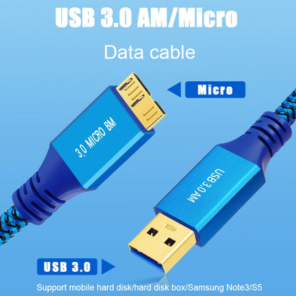 USB 3.0 Male To Micro USB 3.0 Male Braided Cable, 0.3m, 0.6m, 1m