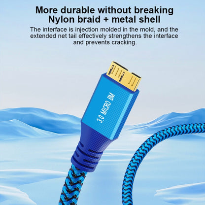 USB 3.0 Male To Micro USB 3.0 Male Braided Cable, 0.3m, 0.6m, 1m