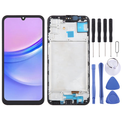 OLED LCD Screen Digitizer Full Assembly with Frame, For Samsung Galaxy A15 5G SM-A156B 6.43inch, For Samsung Galaxy A15 5G SM-A156B 6.36inch, For Samsung Galaxy A15 4G SM-A155F 6.36inch, For Samsung Galaxy A15 4G SM-A155F 6.43inch