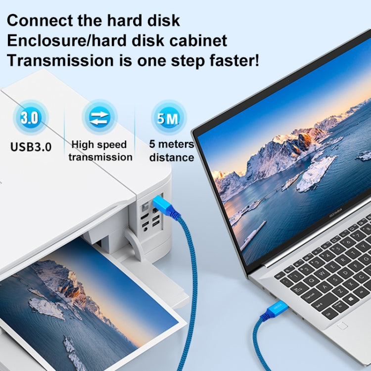 Printer / Hard Disk USB 3.0 A Male to B Male Connector Cable, 0.3m, 0.6m, 1m, 2m, 3m