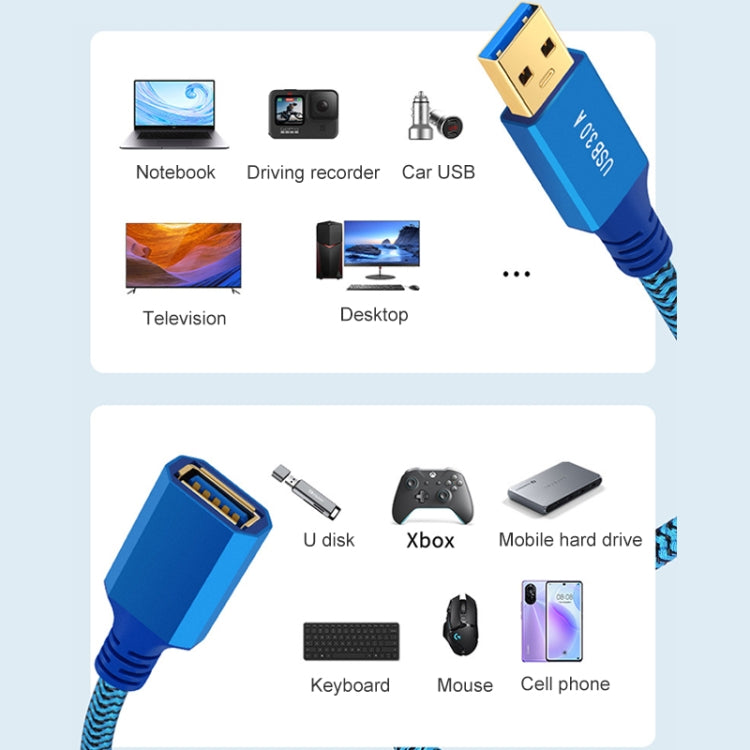 Printer / Hard Disk USB 3.0 Male to Female Extension Cable, 0.3m, 0.6m, 1m, 2m, 3m