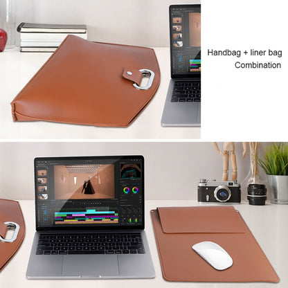 Waterproof PU Laptop Handbag Inner Bag for 12-14 inch Laptop