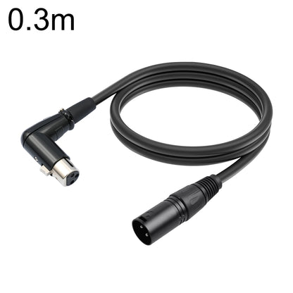 XK041L XLR 3pin Straight Male to Elbow Female Audio Cable, 0.3m, 1m, 2m, 3m, 5m, 10m