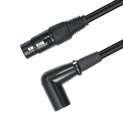 XK042L XLR 3pin Straight Female to Elbow Male Audio Cable, 0.3m, 1m, 2m, 3m, 5m, 10m