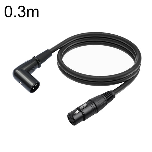 XK042L XLR 3pin Straight Female to Elbow Male Audio Cable, 0.3m, 1m, 2m, 3m, 5m, 10m