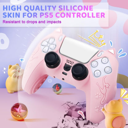 Cat Ear Shape Gamepad Silicone Protective Case, For Sony PS5