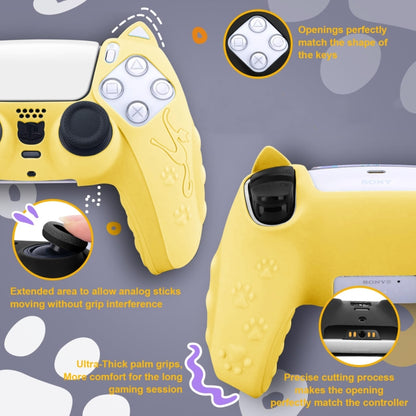 Cat Ear Shape Gamepad Silicone Protective Case, For Sony PS5