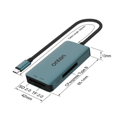 Onten C11 3 in 1 USB-C / Type-C to CFepress Type-B & SD & TF Card Reader, C11