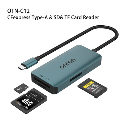 Onten C12 3 in 1 USB-C / Type-C to CFepress Type-A & SD & TF Card Reader, C12