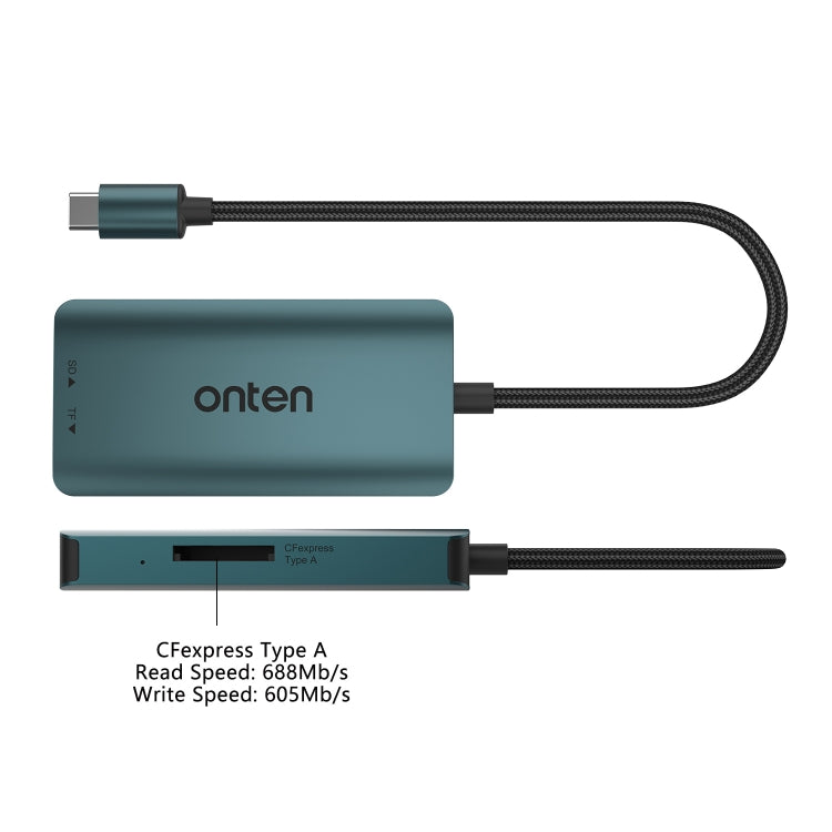 Onten C12 3 in 1 USB-C / Type-C to CFepress Type-A & SD & TF Card Reader, C12