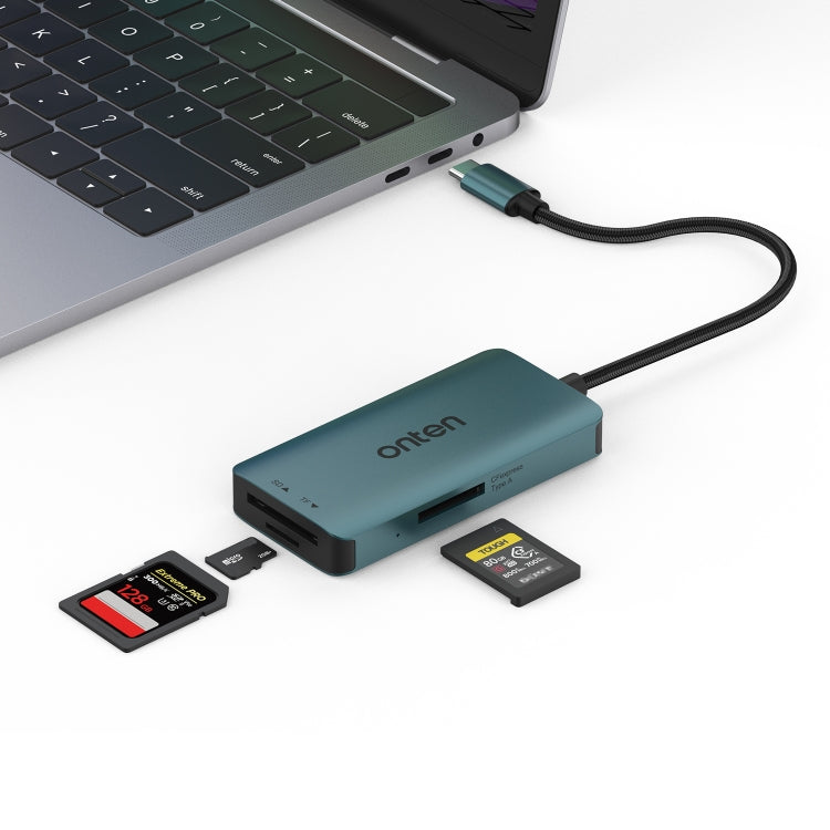 Onten C12 3 in 1 USB-C / Type-C to CFepress Type-A & SD & TF Card Reader, C12