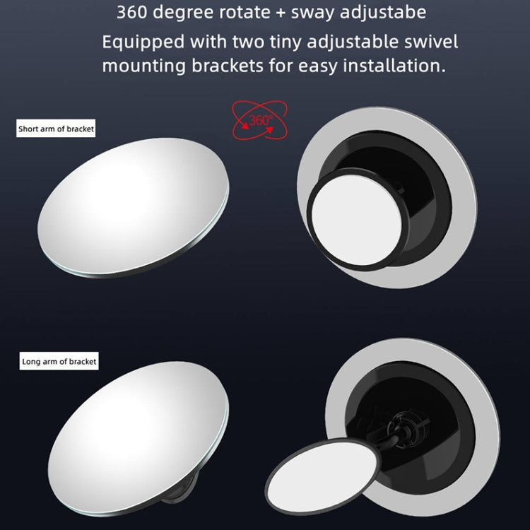 3R 3R-050 Car Rear View Mirror Auxiliary Mirror Car Adjustable Round Blind Spot Mirror, 3R-050