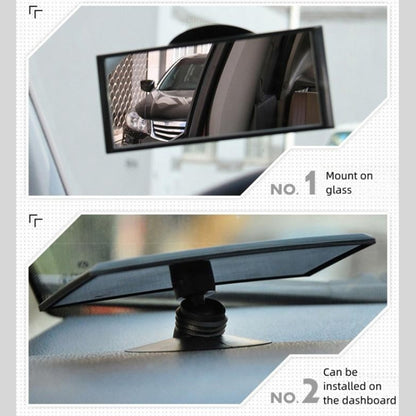 3R 3R-123 Car Suction Cup Curved Wide Angle Rear View Mirror, 3R-123