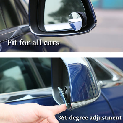 3R 3R-357 Car Suction Cup Auxiliary Side View Mirror Round Blind Spot Mirror, 3R-357