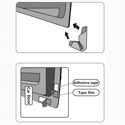3R 3R-2107 Car Door Anti-collision Rubber Strip Invisible Protection Anti-scratch Aticker, 3R-2107 (Transparent), 3R-2107 (Transparent Black)