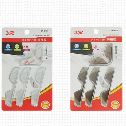 3R 3R-2107 Car Door Anti-collision Rubber Strip Invisible Protection Anti-scratch Aticker, 3R-2107 (Transparent), 3R-2107 (Transparent Black)
