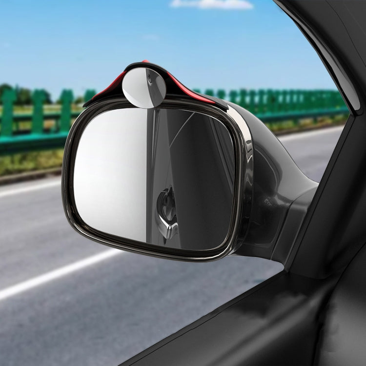 3R 3R-157 2 in 1 Car Auxiliary HD Blind Spot Mirror with Carbon Fiber Texture Rain Shield, Round Shape, Oval Shape