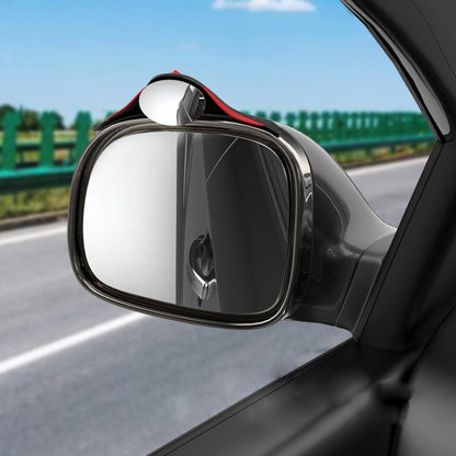 3R 3R-157 2 in 1 Car Auxiliary HD Blind Spot Mirror with Carbon Fiber Texture Rain Shield, Round Shape, Oval Shape