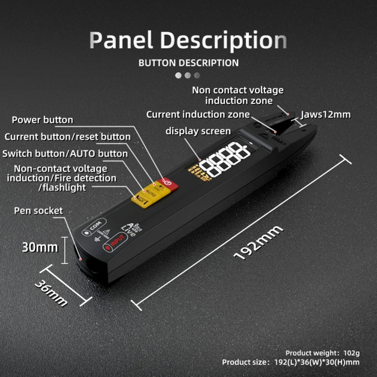 BSIDE U1 AC / DC Clamp Meter Electric Pen Current Digital Multimeter, U1