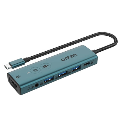 Onten UC123+ USB-C / Type-C to HDTV Multi-function HUB Docking Station with Button, UC123+ (Green)