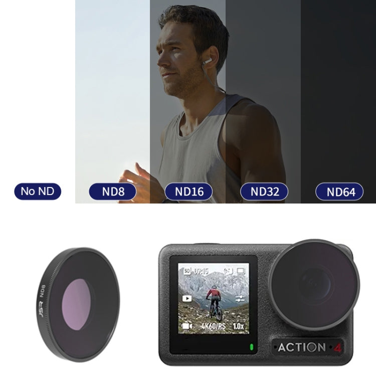 For DJI Osmo Action 4 JUNESTAR Threaded Camera Lens Filter, MCUV, CPL, ND8, ND16, ND32, ND64, ND1000, ND8PL, ND16PL, ND32PL, ND64PL, NIGHT, STAR, Streak Gold Drawing, Streak Blue Drawing, Macro 15X, Pink Diving Filter, Magenta Diving Filter...